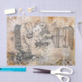 Vintage Bienen- und Blumengarten Seidenpapier (Handwerk)