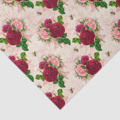 Vintage Bienen und Rose Seidenpapier (Ausschnitt)