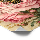 Vintage Bienen und Rosen Poster (Ecke)