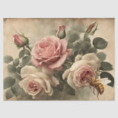 Vintage Bienen und Rosen Seidenpapier (Vorderseite)