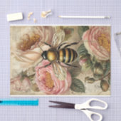 Vintage Bienen und Rosen Seidenpapier (Handwerk)