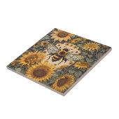 Vintage Bienen und Sonnenblumen Fliese (Seite)