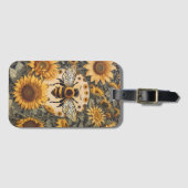 Vintage Bienen und Sonnenblumen Gepäckanhänger (Vorderseite (Horizontal))