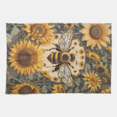 Vintage Bienen und Sonnenblumen Geschirrtuch (Horizontal)