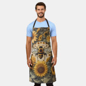 Vintage Bienen und Sonnenblumen Schürze (Getragen)