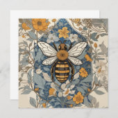 Vintage Bienen und wild lebende Blume (Vorne/Hinten)