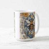 Vintage Bienen und wild lebende Blume Kaffeetasse (VorderseiteRechts)