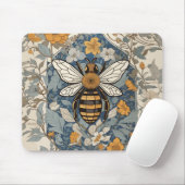 Vintage Bienen und wild lebende Blume Mousepad (Mit Mouse)