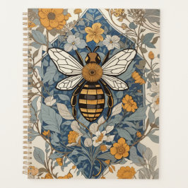 Vintage Bienen und wild lebende Blume Planer