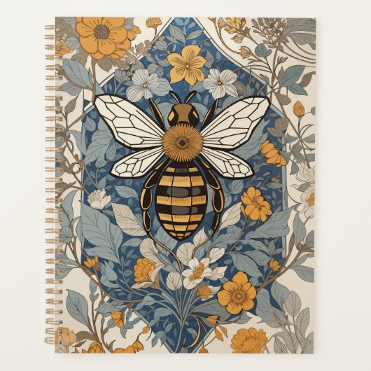 Vintage Bienen und wild lebende Blume Planer (Vorderseite)