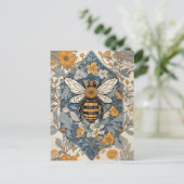 Vintage Bienen und wild lebende Blume Postkarte (Stehend Vorderseite)