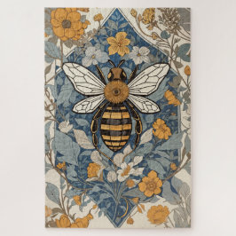 Vintage Bienen und wild lebende Blume Puzzle