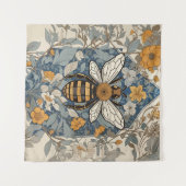 Vintage Bienen und wild lebende Blume Wandteppich (Vorderseite (Horizontal))