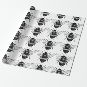 Vintage-Bienen-Verpackungspapier Geschenkpapier