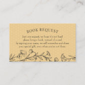 Vintage Bienen-Wildblume Buchanfrage Einsteckkarte Visitenkarte (Vorderseite)