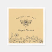 Vintage Bienen Wildblume Gelbe Dusche Napkins Serviette (Vorderseite)