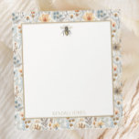 Vintage Bienenblauer Wildblume Notizblock<br><div class="desc">Mit einer Vintagen Aquarell-Grafik und Wildblume-Muster machen diese individuellen Notizblöcke ihr niedliche Geschenke! Fügen Sie einen Namen mit der Personalisierungsfunktion hinzu.</div>