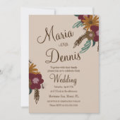 Vintage Bienenblume Botanische Hochzeit Einladung (Vorderseite)