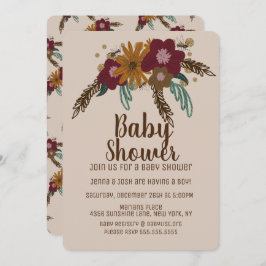 Vintage Bienenblume Bouquet Babydusche Einladung