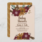 Vintage Bienenblume Bouquet Blumenspülung Einladung (Vorne/Hinten)