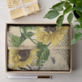 Vintage Bienenblume Creme Naturetikett Seidenpapier (Geschenk)