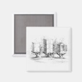 Vintage Bienenboxen Honig Magnet (Vorderseite/Rückseite)