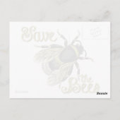 Vintage Bienendarstellung gerettet Postkarte (Rückseite)