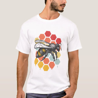 Vintage-Bienendesigns für Männer T-Shirt