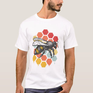 Vintage Bienenentwürfe für Männer T-Shirt