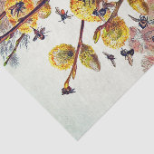 Vintage Bieneninsekten Frühlingsinsekten Willow Bl Seidenpapier (Ausschnitt)