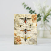 Vintage Bieneninsekten Postkarte (Stehend Vorderseite)