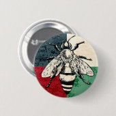 Vintage Bieneninsektenfarben Button (Vorne & Hinten)