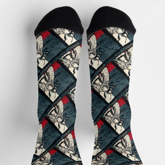 Vintage Bieneninsektenfarben Socken (Oben)