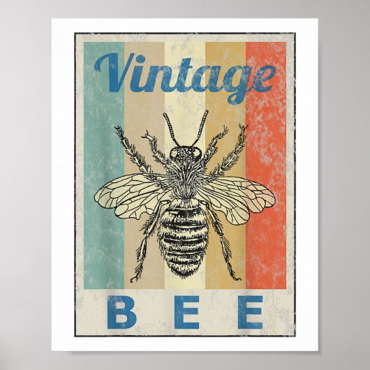 Vintage Bienenkönigin Honey Beekeeper Poster (Vorne)