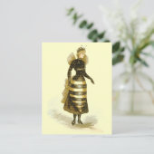 Vintage BienenLady Postkarte (Stehend Vorderseite)