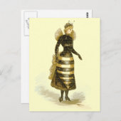 Vintage BienenLady Postkarte (Vorne/Hinten)