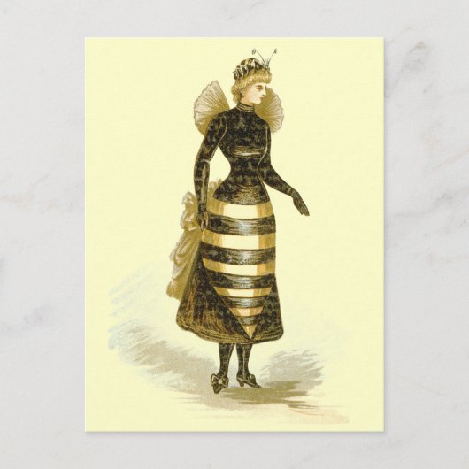 Vintage BienenLady Postkarte (Vorderseite)
