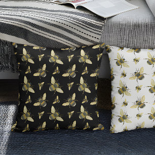 Vintage Bienenschwarz Kissen