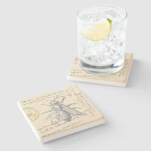 Vintage Bienenstein-Untersetzer Steinuntersetzer (Seitenansicht)