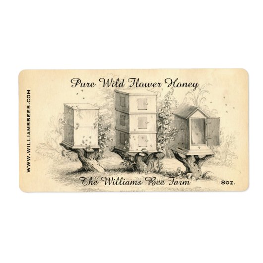 Vintage Bienenstiefe Honey Jar Label (Vorne)