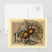 Vintage Bienenstock Postkarte (Vorne/Hinten)