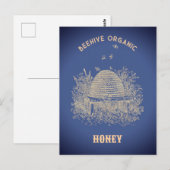 Vintage-Bienenstock Postkarte (Vorne/Hinten)