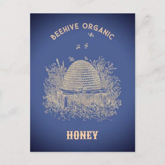 Vintage-Bienenstock Postkarte (Vorderseite)