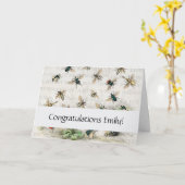 Vintage Bienenvolksköniginnen Karte (Gelbe Blume)