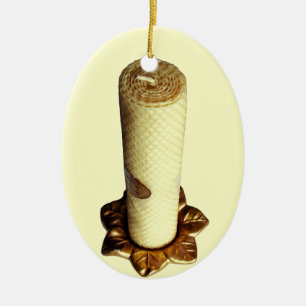 Vintage-Bienenwachskerzen-Weihnachtsdekoration Keramikornament
