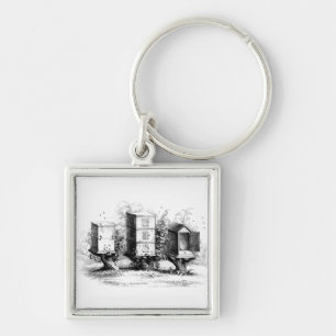 Vintage Bienenzucht Bienenstock Schlüsselanhänger