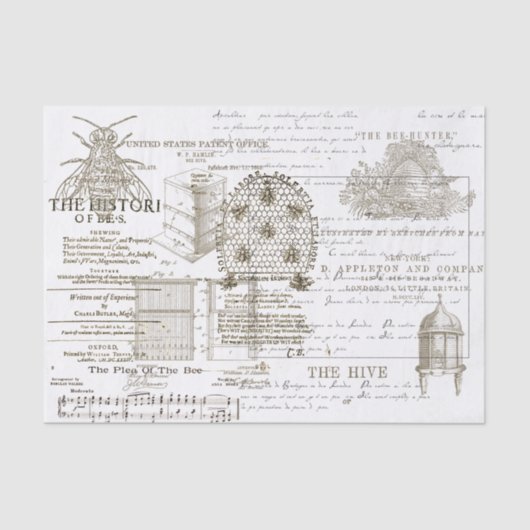 Vintage Bienenzucht Seidenpapier (Vorderseite)