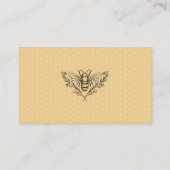 Vintage Bienenzucht-Wildblume Einsteckkarte Visitenkarte (Rückseite)