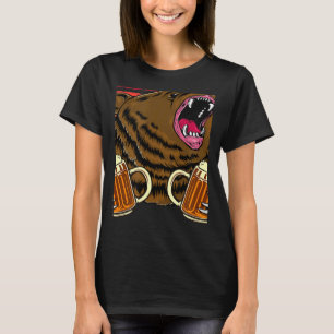 Vintage-Bier Bär trinkt Bier Camping T-Shirt