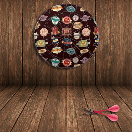 Vintage Bier-Etikettenkollektion Dartscheibe